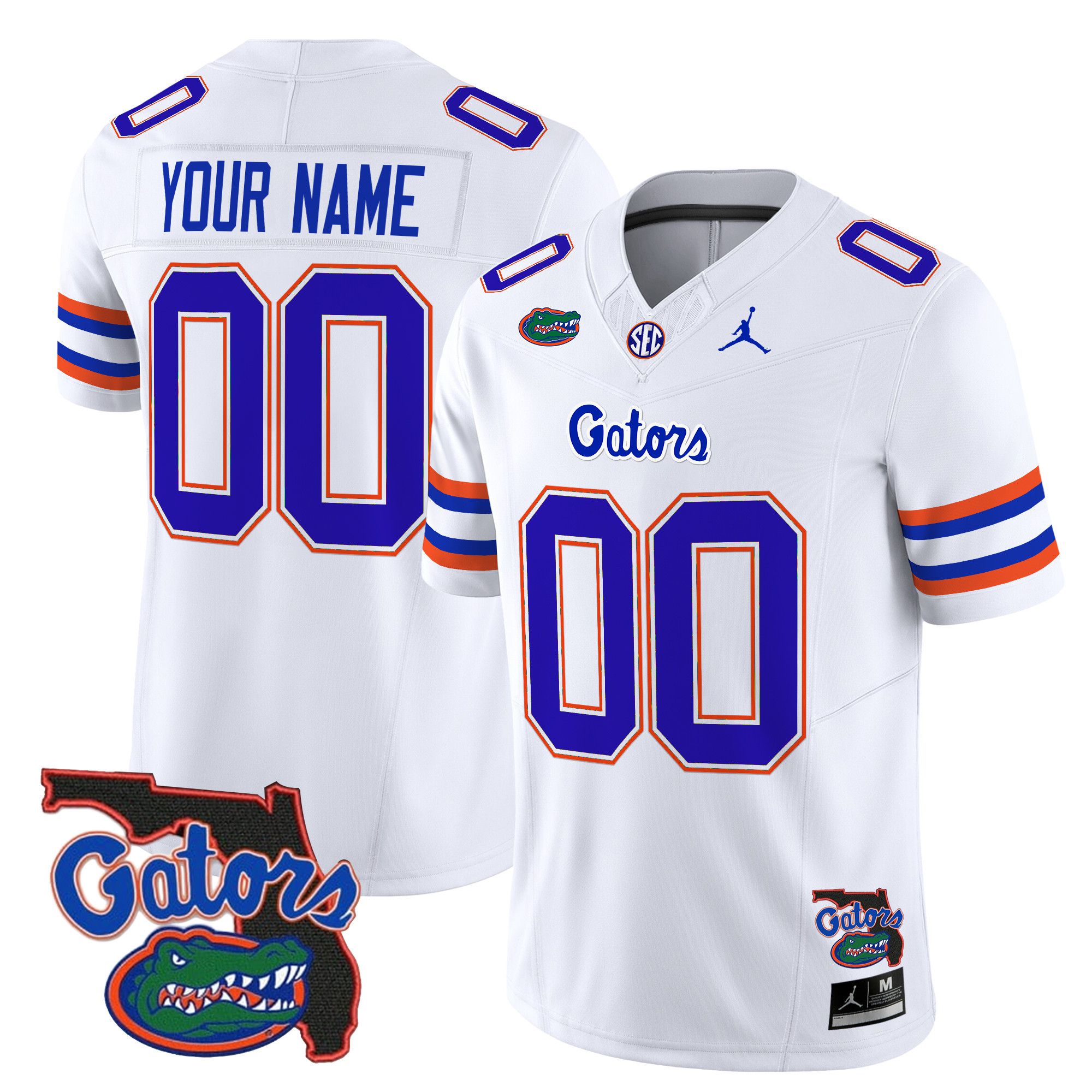 Men Florida Gators White 2024 Florida Patch Vapor Limited Custom NCAA Jersey->ncaa teams->NCAA Jersey